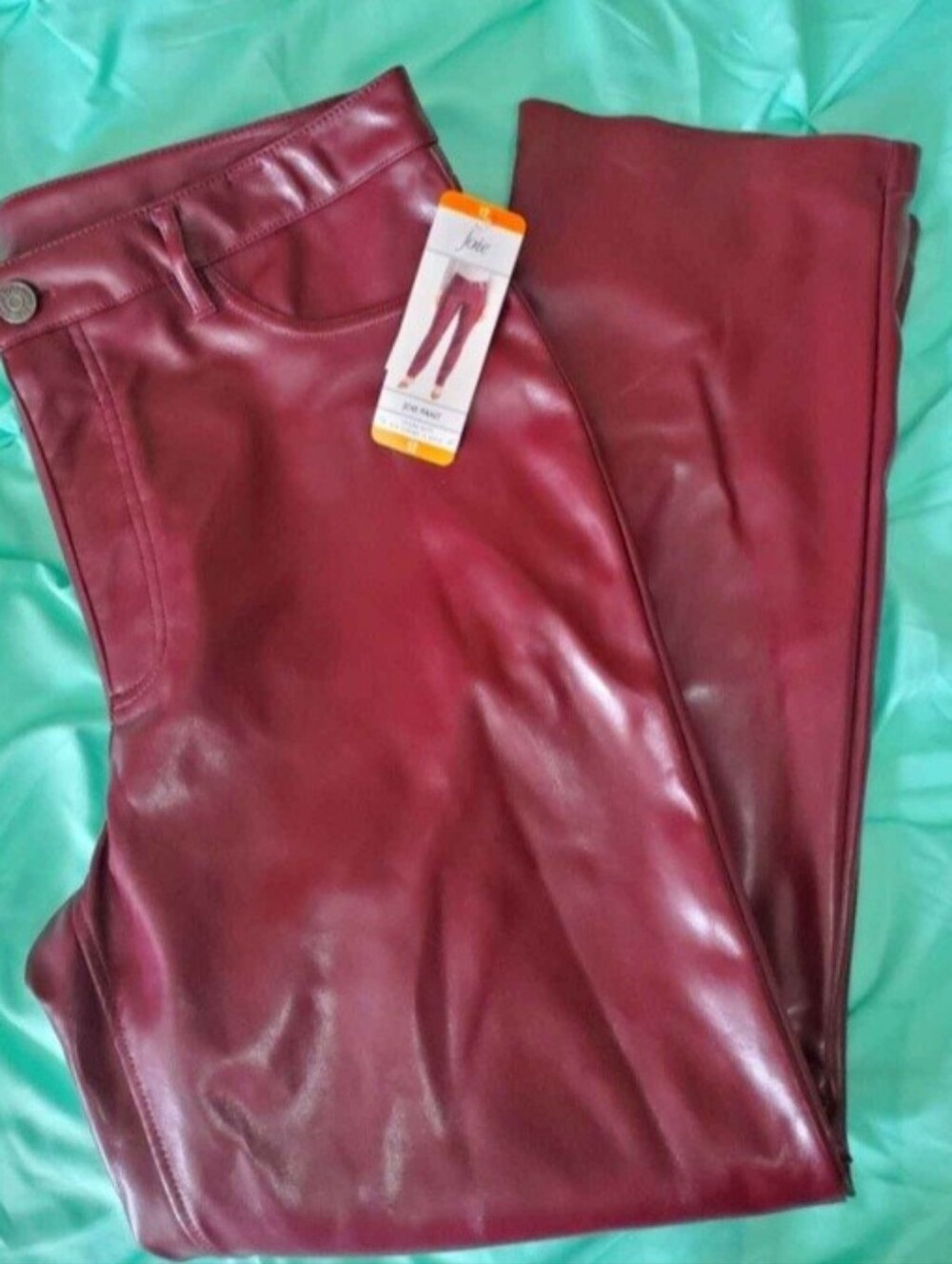 Joie Burgundy Faux Leather Skinny Pants
